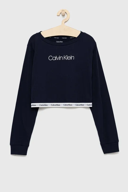 tmavomodrá Pyžamové tričko s dlhým rukávom Calvin Klein Underwear Dievčenský