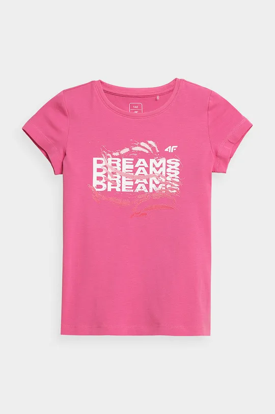 ροζ Παιδικό βαμβακερό μπλουζάκι 4F Για κορίτσια