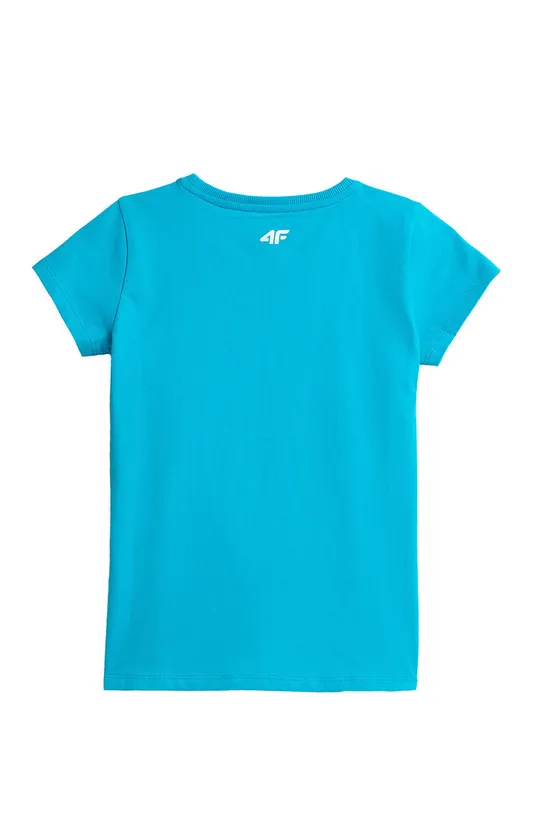 4F T-shirt bawełniany dziecięcy turkusowy