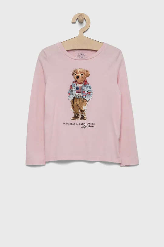 розовый Детский лонгслив Polo Ralph Lauren Для девочек