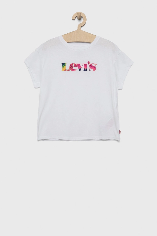 biały Levi's T-shirt bawełniany dziecięcy Dziewczęcy