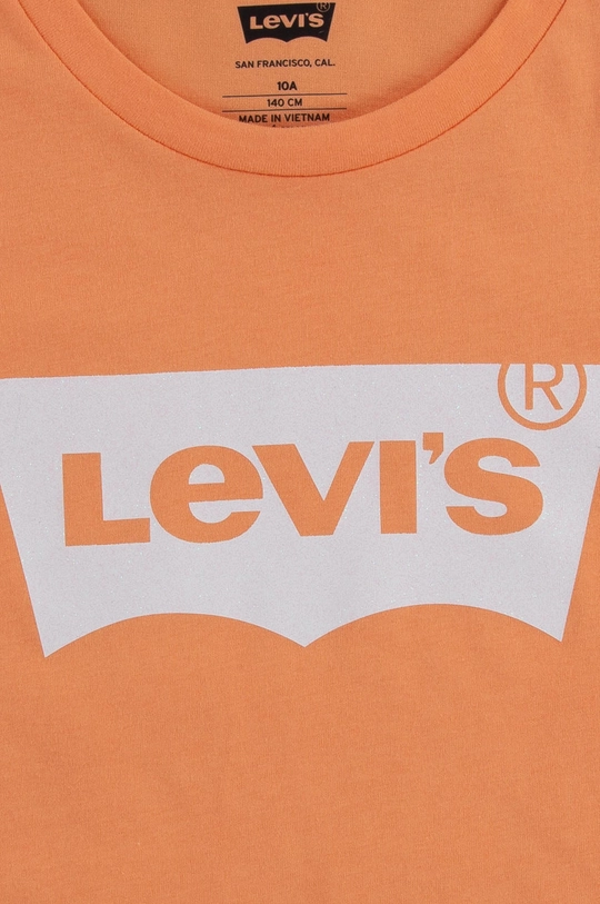 Detské bavlnené tričko Levi's oranžová