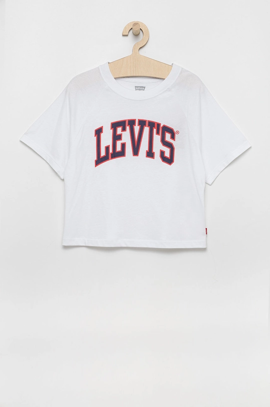 biały Levi's T-shirt bawełniany dziecięcy Dziewczęcy