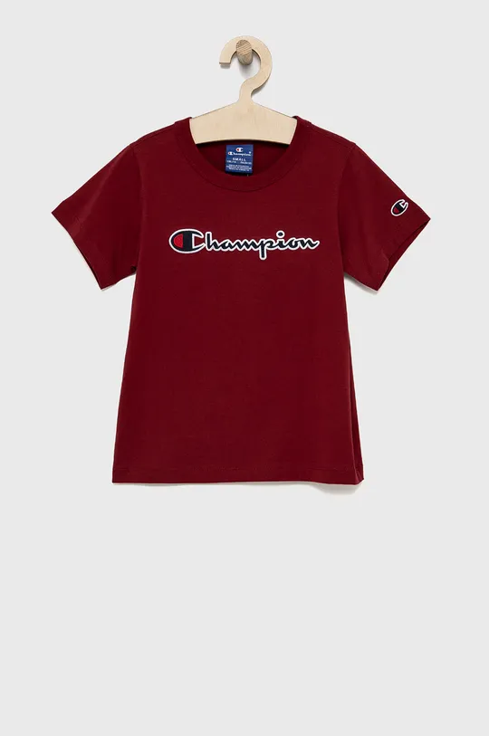 μπορντό Παιδικό βαμβακερό μπλουζάκι Champion Για κορίτσια