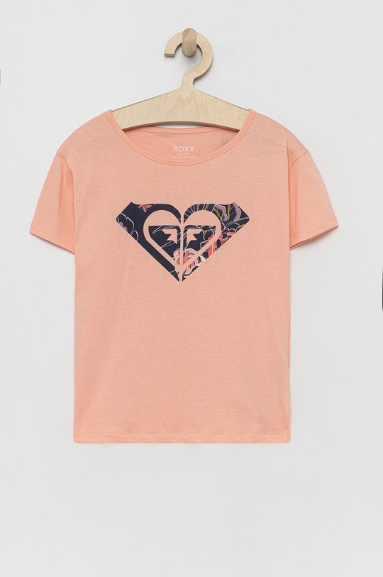 ροδάκινο Παιδικό βαμβακερό μπλουζάκι Roxy Για κορίτσια