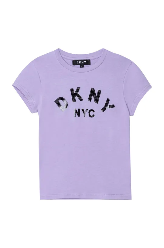 fioletowy Dkny T-shirt dziecięcy D35R58.102.108 Dziewczęcy