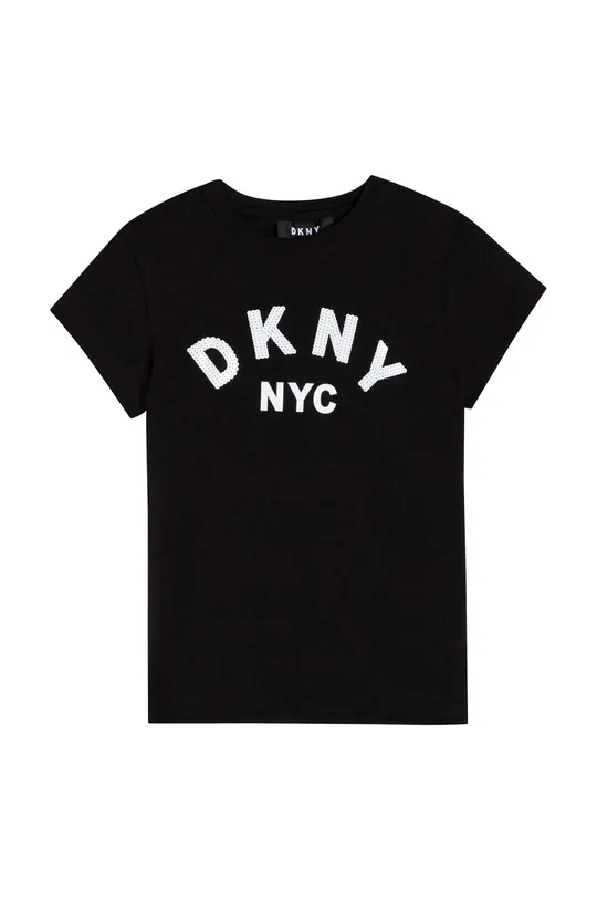 czarny Dkny T-shirt dziecięcy D35R58.114.150 Dziewczęcy