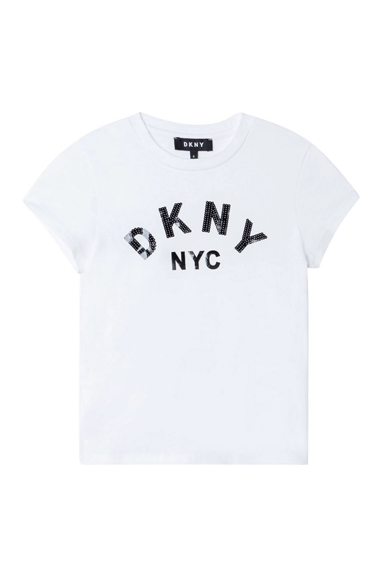 biały Dkny T-shirt dziecięcy D35R58.156.162 Dziewczęcy