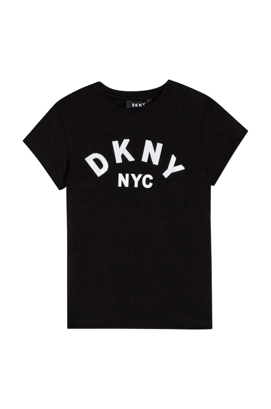 czarny Dkny T-shirt dziecięcy D35R58.156.162 Dziewczęcy