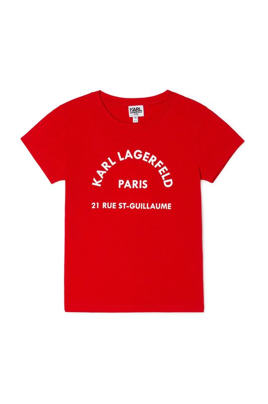 červená Detské bavlnené tričko Karl Lagerfeld Dievčenský