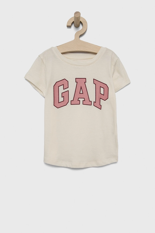 beżowy GAP T-shirt bawełniany dziecięcy Dziewczęcy