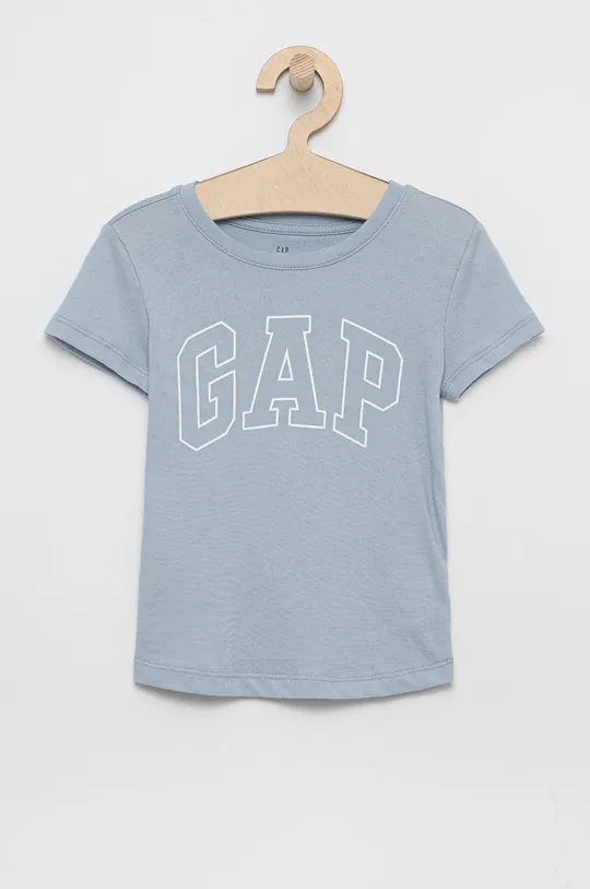 niebieski GAP T-shirt bawełniany dziecięcy Dziewczęcy