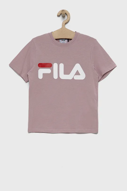 różowy Fila T-shirt bawełniany dziecięcy Dziewczęcy