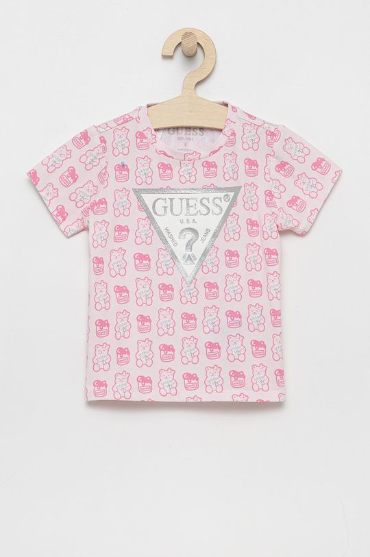 ružová Detské tričko Guess Detský
