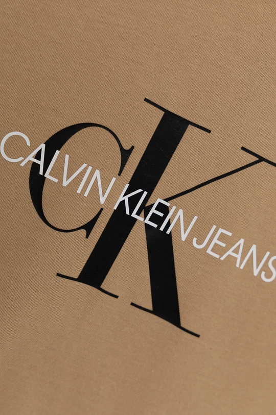 Calvin Klein Jeans T-shirt bawełniany dziecięcy IU0IU00068.4890 beżowy