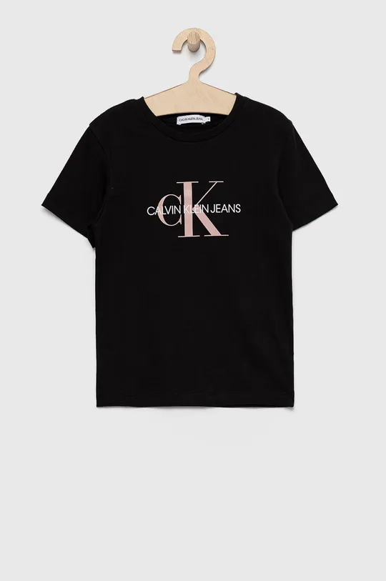 czarny Calvin Klein Jeans T-shirt bawełniany dziecięcy IU0IU00068.4890 Dziecięcy