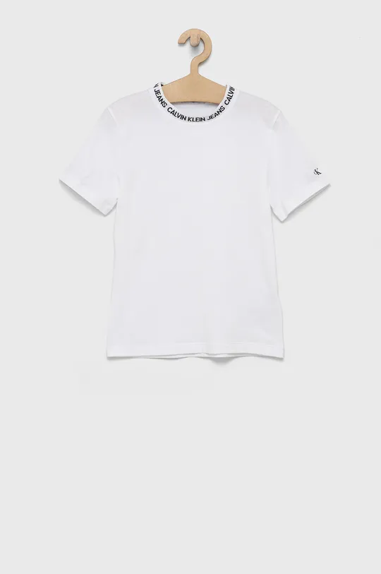biały Calvin Klein Jeans T-shirt bawełniany dziecięcy IU0IU00234.4890 Dziecięcy