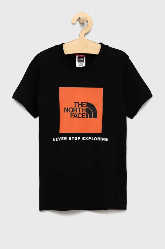 чорний Дитяча бавовняна футболка The North Face Дитячий
