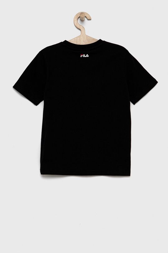 Dětské bavlněné tričko Fila černá