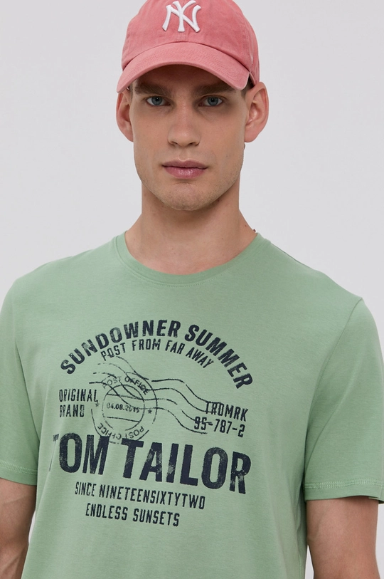 zielony Tom Tailor T-shirt bawełniany