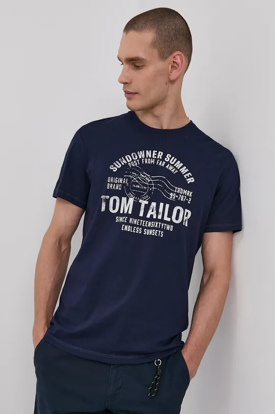 tmavomodrá Tričko Tom Tailor Pánsky