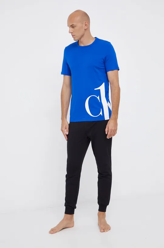 modrá Pyžamové tričko Calvin Klein Underwear Pánsky