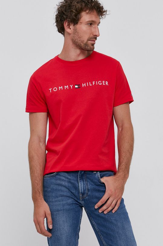 czerwony Tommy Hilfiger T-shirt Męski