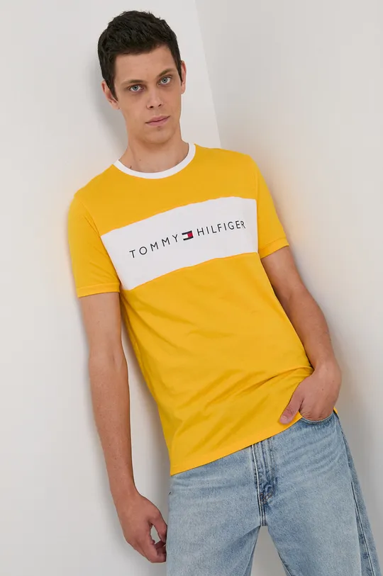 žltá Tričko Tommy Hilfiger Pánsky