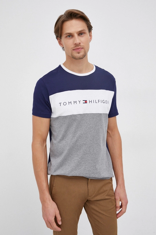 granatowy Tommy Hilfiger T-shirt Męski