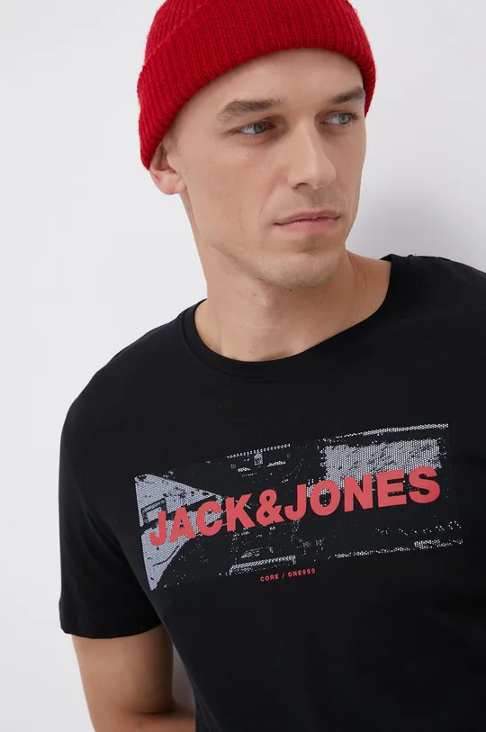 czarny Jack & Jones - T-shirt bawełniany