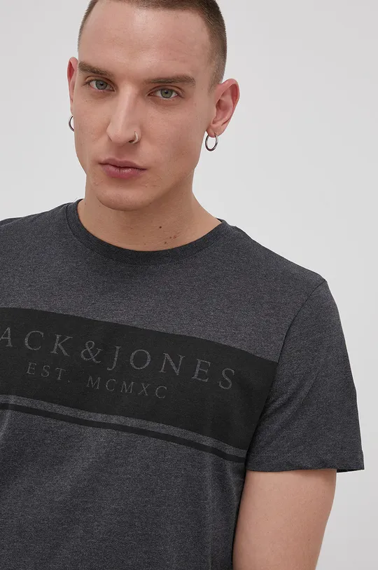 szary Jack & Jones T-shirt bawełniany