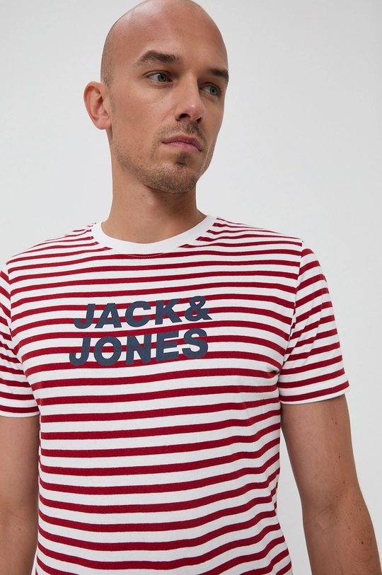 czerwony Jack & Jones T-shirt bawełniany