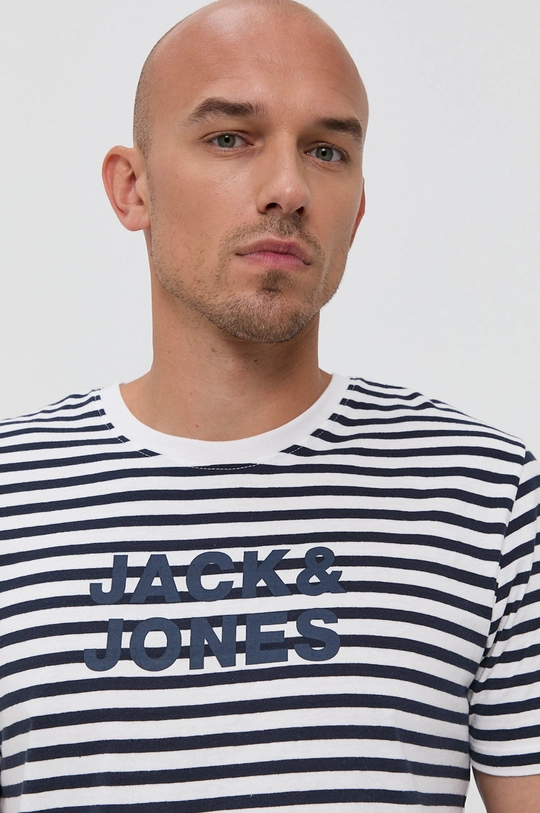 granatowy Jack & Jones T-shirt bawełniany