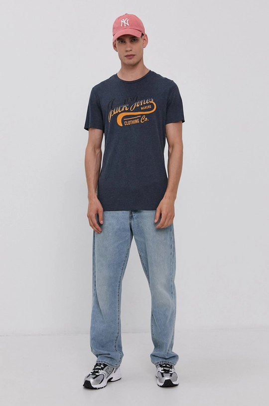 Jack & Jones T-shirt bawełniany granatowy