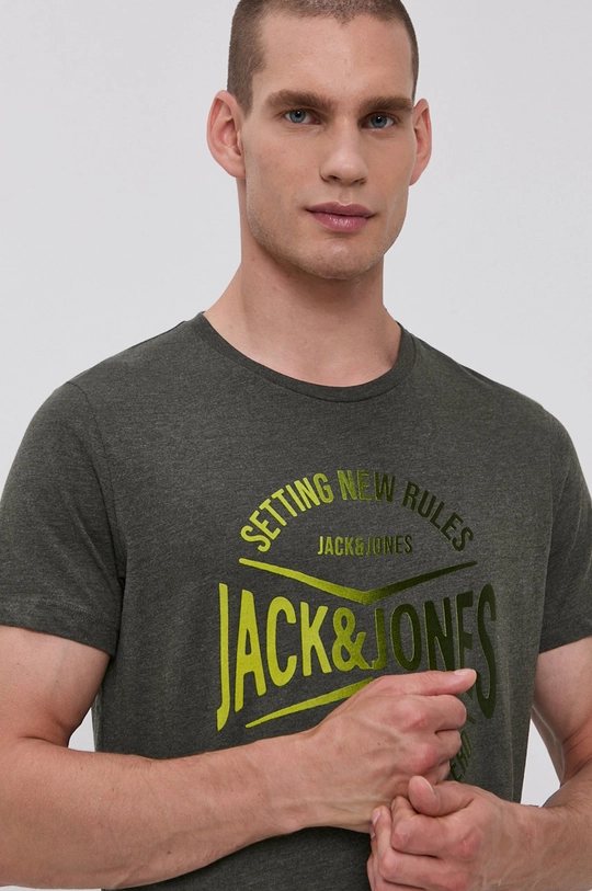 zielony Jack & Jones T-shirt bawełniany