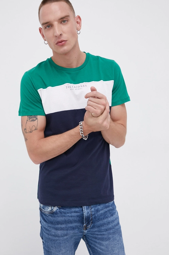 zielony Jack & Jones T-shirt bawełniany Męski