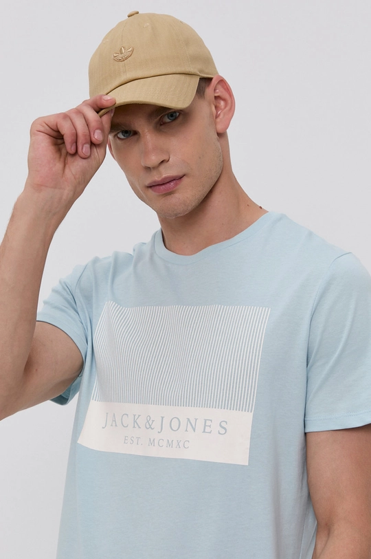 niebieski Jack & Jones T-shirt bawełniany