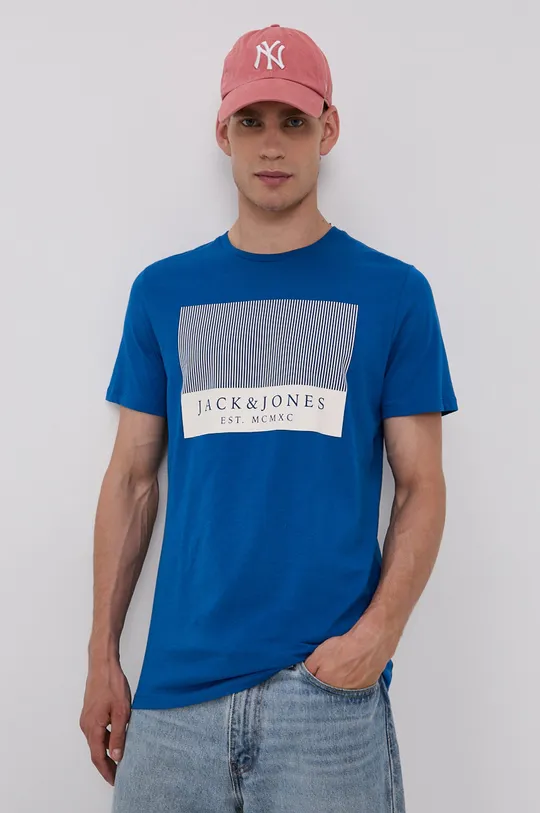 niebieski Jack & Jones T-shirt bawełniany