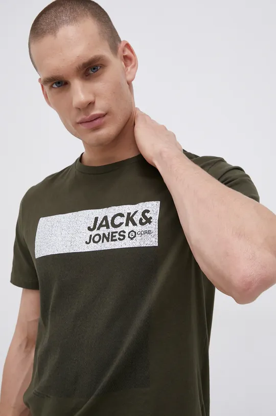 zielony Jack & Jones T-shirt bawełniany