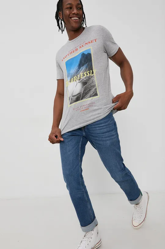 szary Jack & Jones T-shirt Męski