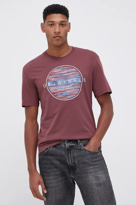 Jack & Jones - T-shirt bawełniany fioletowy
