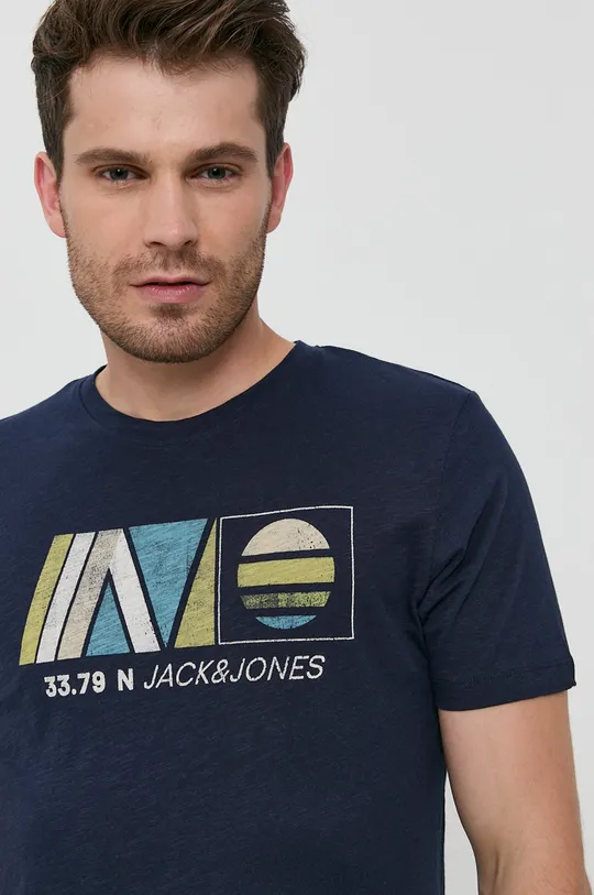 granatowy Jack & Jones - T-shirt bawełniany