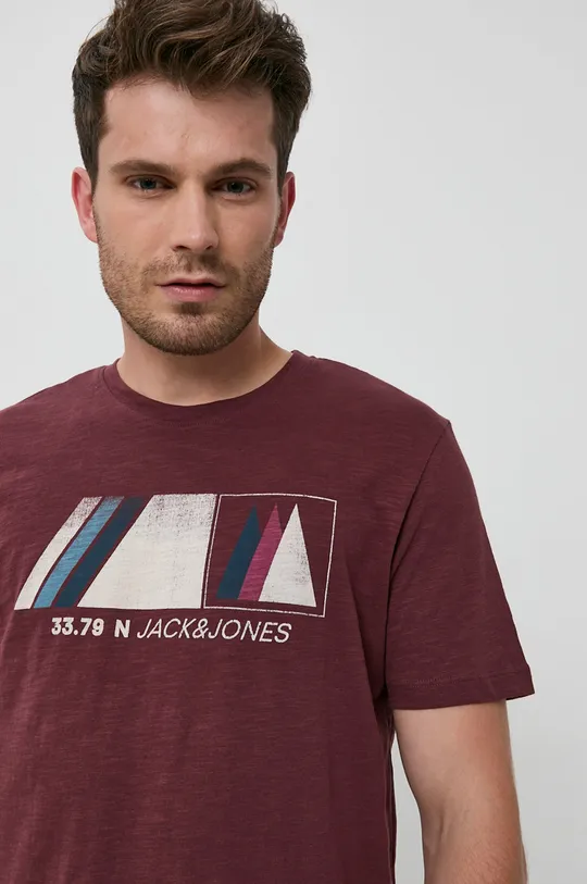 fioletowy Jack & Jones - T-shirt bawełniany Męski