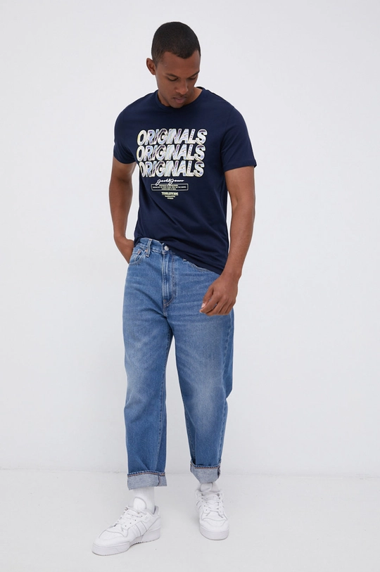 Jack & Jones T-shirt bawełniany granatowy