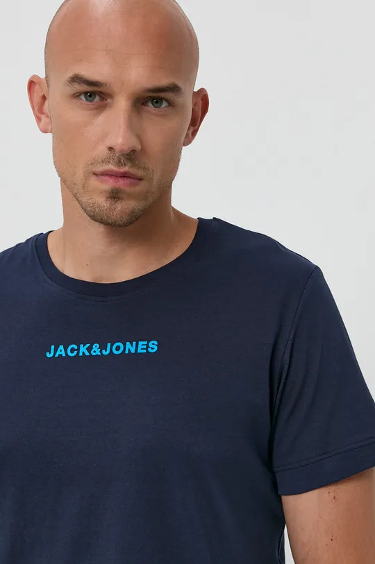 tmavomodrá Bavlnené tričko Jack & Jones