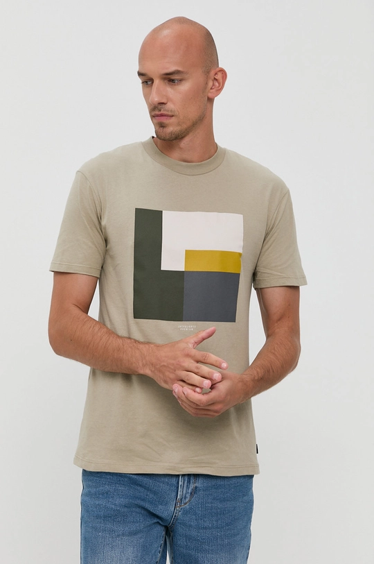 zielony Premium by Jack&Jones T-shirt bawełniany Męski