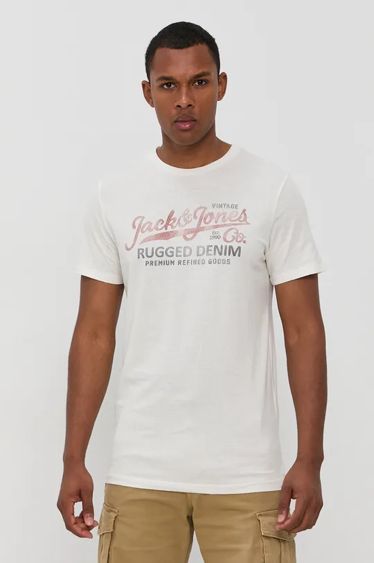 білий Бавовняна футболка Premium by Jack&Jones Чоловічий