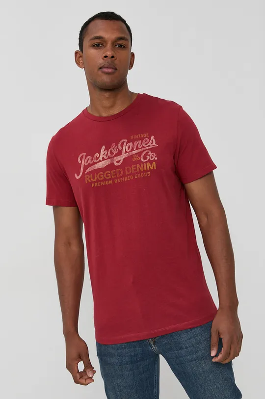 červená Bavlnené tričko Premium by Jack&Jones Pánsky