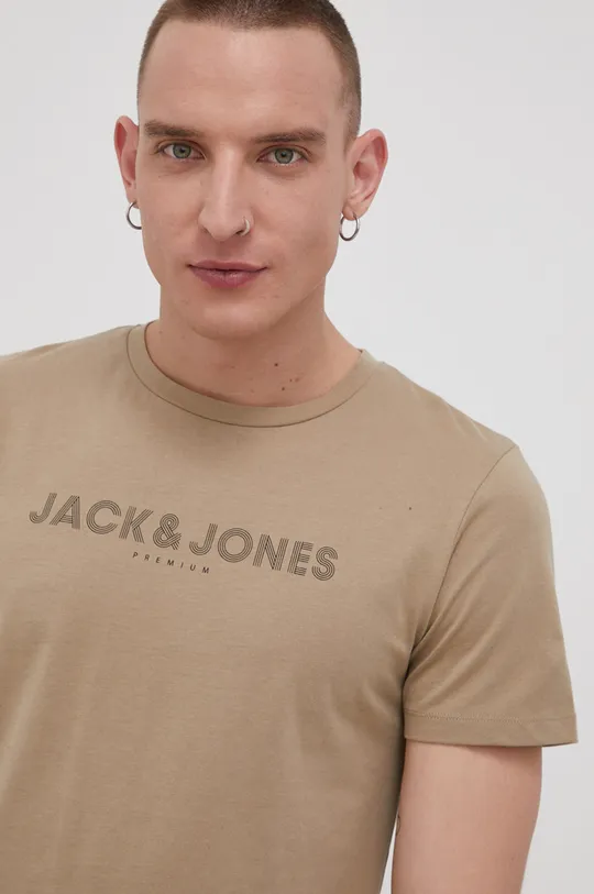 γκρί Βαμβακερό μπλουζάκι Premium by Jack&Jones