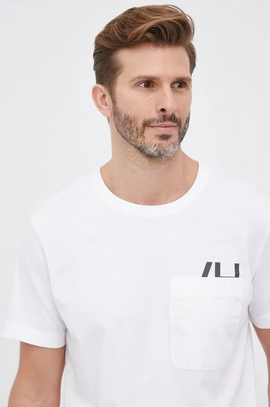 biały Selected Homme T-shirt bawełniany Męski